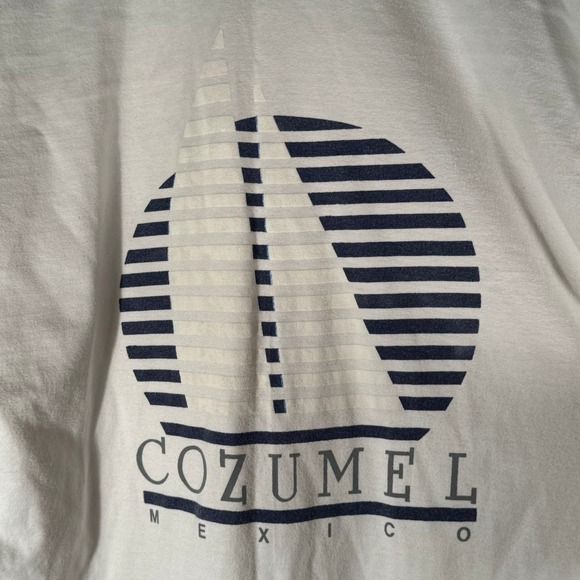 Vintage Cozumel Mexico White Shirt Large‎ L - Picture 9 of 9